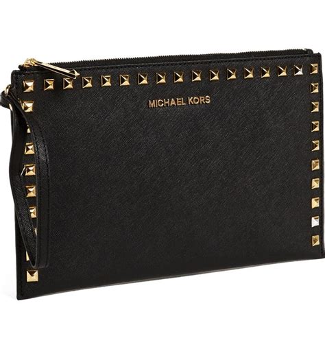 michael kors selma large studded clutch|Michael Kors selma review.